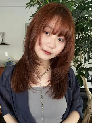 セミロング Garland  Ginza所属・モモ🍑 レイヤー/ボブ/暖色のヘアスタイル