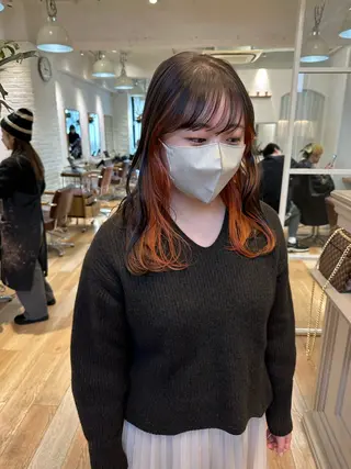 ミディアム カラー REINA☁️透明感 カラー/ぷつっと♡のヘアスタイル