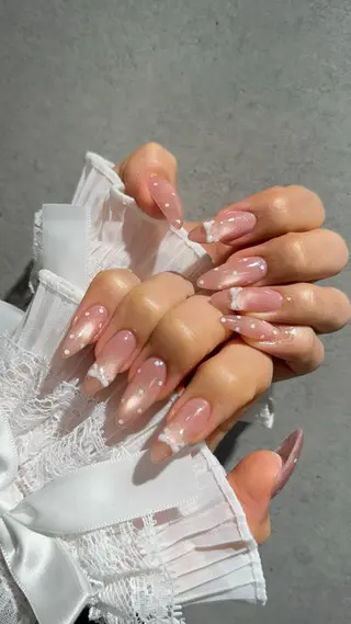 ネイル I-nailロング /ワンホン/キラキラのネイルデザイン