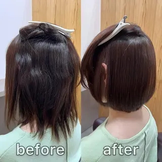 ショート パーマ KIZU 髪質改善 オカルト怪談のヘアスタイル