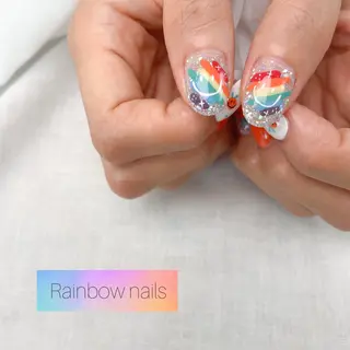 ネイル Rainbow nailsくろちゃんのネイルデザイン