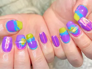 ショート カラー ネイル ネイルサロン　リリーブランシュ所属・森 瑞紀のネイルデザイン