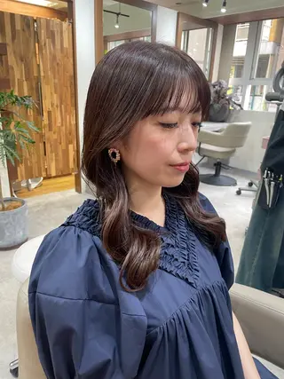 セミロング 韓国風パーマ/ヘア セット/店長みづきのヘアスタイル