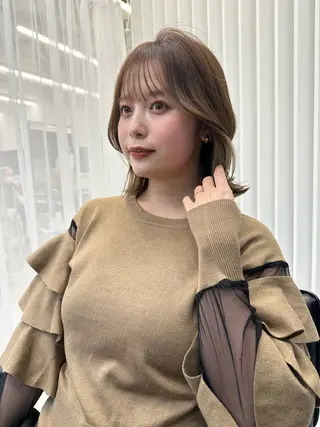 ミディアム 前髪顔まわりカット 🌈中村海聖のヘアスタイル