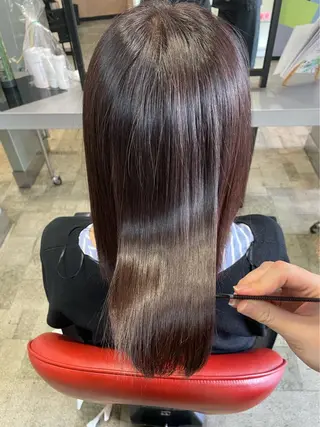 ミディアム ひなの/艶髪/ 白髪染め/髪質改善のヘアスタイル