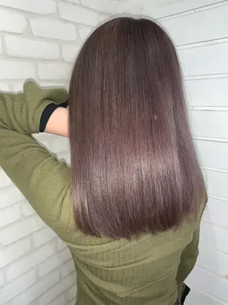 セミロング 透け感カラー 顔周り/neneのヘアスタイル