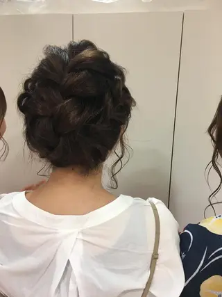 ミディアム カラー ヘアアレンジ きむえり/髪質改善 /セット/カラーのヘアスタイル