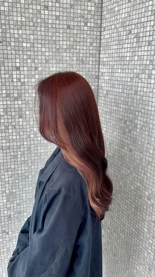 カラー 地毛風ストレート/ ケアカラー/セキネのヘアスタイル