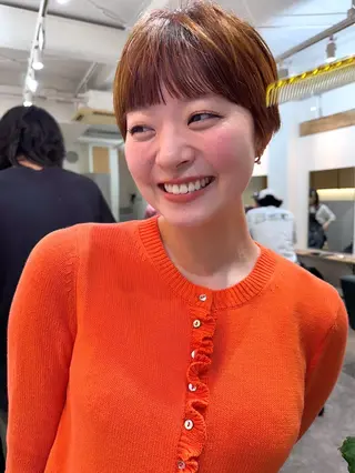 ショート カラー ヘアアレンジ 丸山渉/パーマ エフェクトブリーチのヘアスタイル