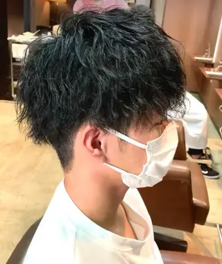 ミディアム パーマ メンズ SHIFT  渡辺通店所属・タカクラ カズキのヘアスタイル