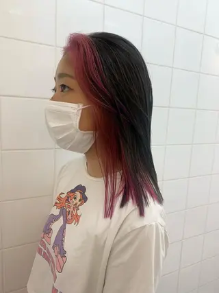 セミロング カラー ヘアアレンジ 🧨ブリーチー×ボブ レイヤー💎じゅえるのヘアスタイル