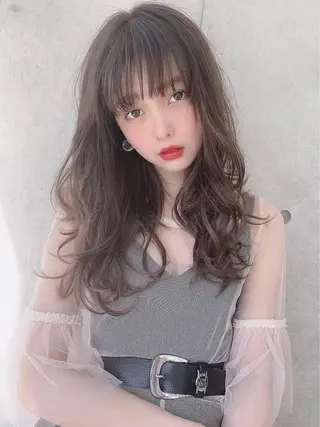 セミロング カラー ヘアアレンジ 似合わせ💗骨格矯正 💗透明感カラー💗のヘアスタイル