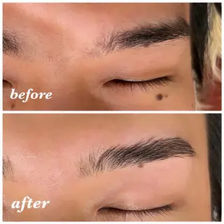 メンズ アイブロウ 曲がる縮毛矯正 LIBER 　岩名のヘアスタイル