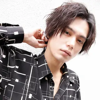 メンズ ショート カラー パーマ Mens salon ANDYのヘアスタイル