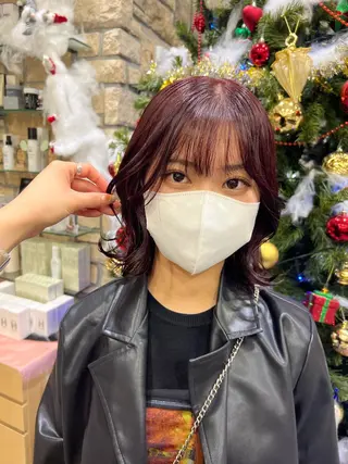 ミディアム 暖色カラー/レイヤー カット/Yunaのヘアスタイル