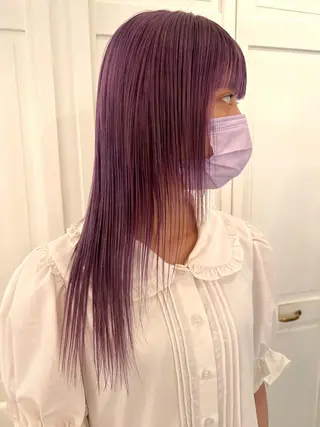 カラー ブリーチカラー🎀 韓国風/寺門美優のヘアスタイル