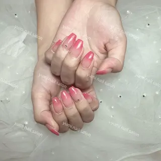 ネイル shineジェル& チップ長さだしのネイルデザイン