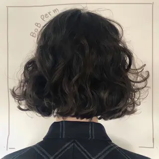 ミディアム カラー パーマ 表参道/髪質改善・ 透明感 colorのヘアスタイル