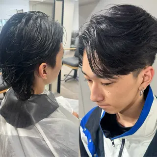 メンズ 表参道フェザーパーマ ニュアンスパーマのヘアスタイル