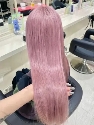 ロング カラー ヘアアレンジ 韓国レイヤー＆ピンク 艶髪🩶maikoのヘアスタイル