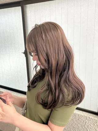 セミロング カラー 似合わせカット ▫️ｲﾁｶ🌻のヘアスタイル