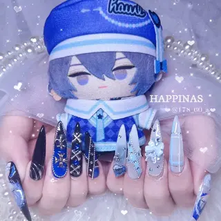 ネイル HAPPINAS🎀 🖤 れん┇痛ネイルのネイルデザイン