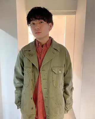 パーマ メンズ riria/ボブ /ブラウンカラー🎀のヘアスタイル