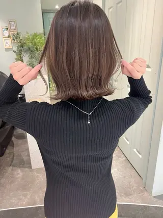 ミディアム ボブ/顔周りカット /縮毛矯正/鈴木隆太のヘアスタイル