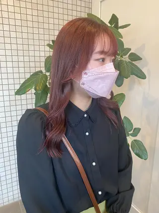 セミロング カラー ヘアアレンジ 🎀暖色カラー🎀 おかだみほのヘアスタイル
