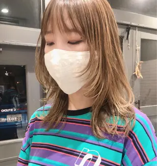 セミロング カラー ヘアアレンジ cie所属・ボブ/ミニボブ 透明感カラーkadoのヘアスタイル