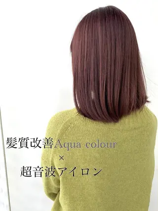 ミディアム カラー パーマ ヘアアレンジ Zina福岡天神🪞 髪質改善🪞レイヤーのヘアスタイル