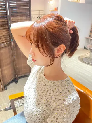 カラー パーマ ヘアアレンジ ロング AROMA awanoのヘアスタイル