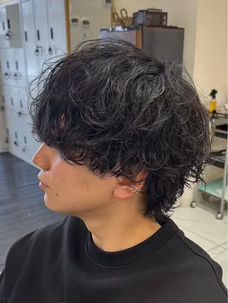 ミディアム パーマ メンズ グランデュール焼津 SEIRYU🐉のヘアスタイル