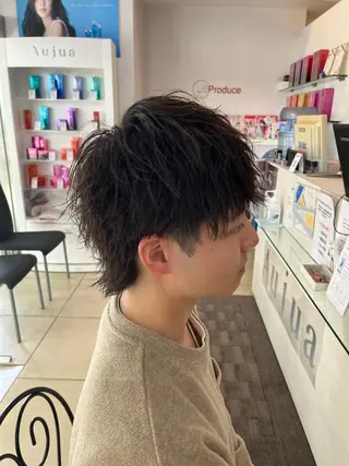 ショート パーマ メンズ 韓国風メンズ/毛流れ ヘアなら須田龍世のヘアスタイル
