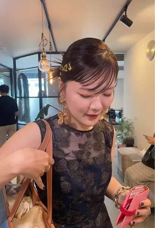 セミロング カラー ヘアアレンジ ヨシムラ リオのヘアスタイル