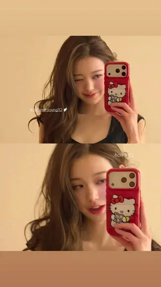 ロング カラー ヘアアレンジ 透け感ベージュ🤎 韓国ヘアtakutoのヘアスタイル