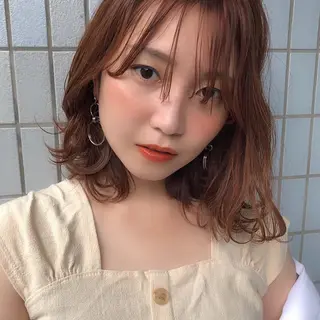 ミディアム カラー パーマ mano+所属・haruka 🐈のネイルデザイン