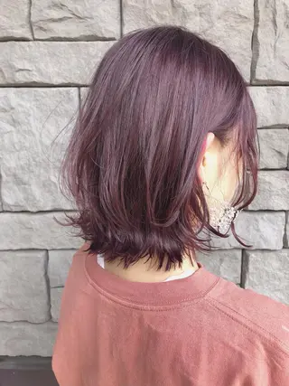 ミディアム カラー 店長/mao/ 前髪/顔周りカットのヘアスタイル