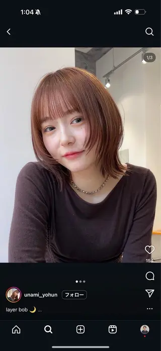 ミディアム レイヤー小顔ショート 吉田ジョウのヘアスタイル