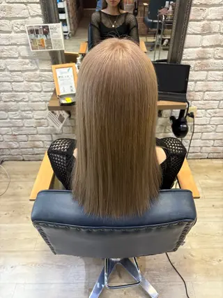 セミロング カラー 髪質改善/縮毛矯正 💜COCORO💜のヘアスタイル