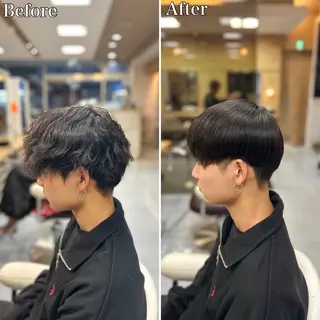 ショート パーマ メンズ 🔮メンズ縮毛矯正 毛流れパーマ💎竹永のヘアスタイル