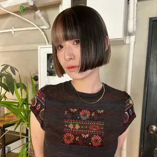 ショート カラー ボブハイトーン🦖 デザインMAMIのヘアスタイル