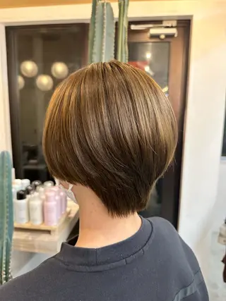 カラー 髪質改善✨縮毛矯正 ショートボブ/ともきのヘアスタイル