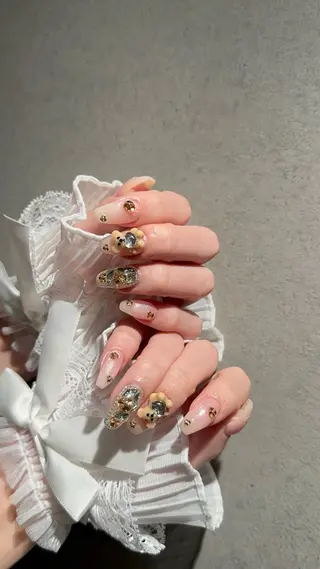 ネイル I-nailロング /ワンホン/キラキラのネイルデザイン