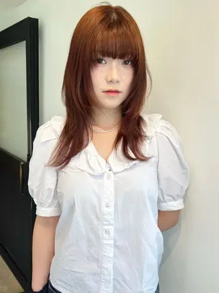 ミディアム カラー レイヤーカット/暖色 カラー/mao🎀のヘアスタイル