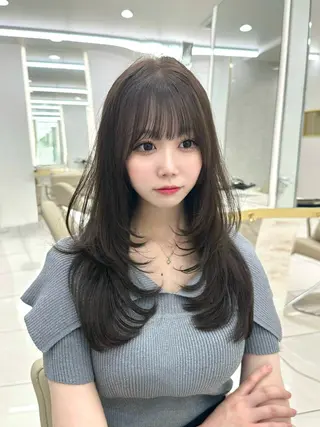 ロング カラー 似合わせ/レイヤー /顔まわり/池田歩樹のヘアスタイル