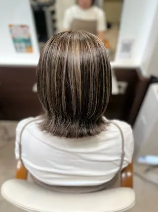 ミディアム Hair Make NEWYORK　稲荷町店所属・南部萌🍀縮毛矯正 ツヤ髪ストレートのヘアスタイル