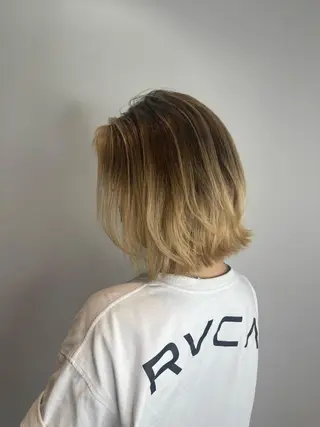 ミディアム カラー &chaLme   心斎橋所属・emi/髪質改善/ 韓国風/艶カラーのヘアスタイル