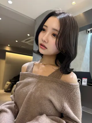 ミディアム ボブ特化型美容師/赤 み消しカラー/ももかのヘアスタイル