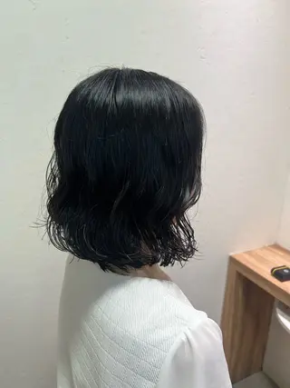 ミディアム パーマ コテ巻き風パーマ SHONOのヘアスタイル